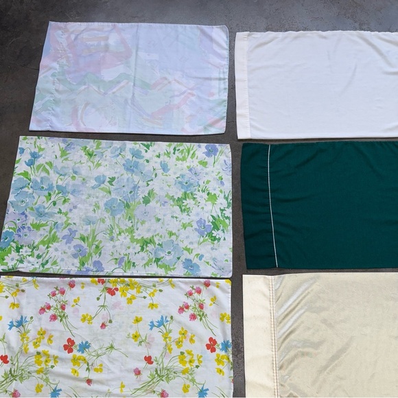 Vintage 60s 70s Pillowcase Lot Standard Floral USA Made Cotton Cottage Groovy - Picture 2 of 10